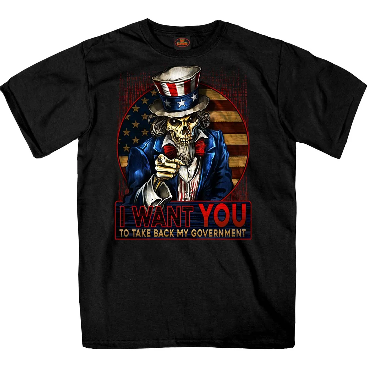 Lightweight Hot Leathers GMS1527 Men s Black Short Sleeve Uncle Sam Government T-Shirt Safe