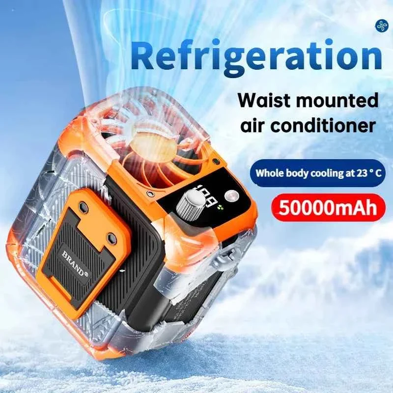 Powerful Rechargeable Waist Clip Cooling Fan with 150 Speeds Digital Display LED Light and Power Bank Superior