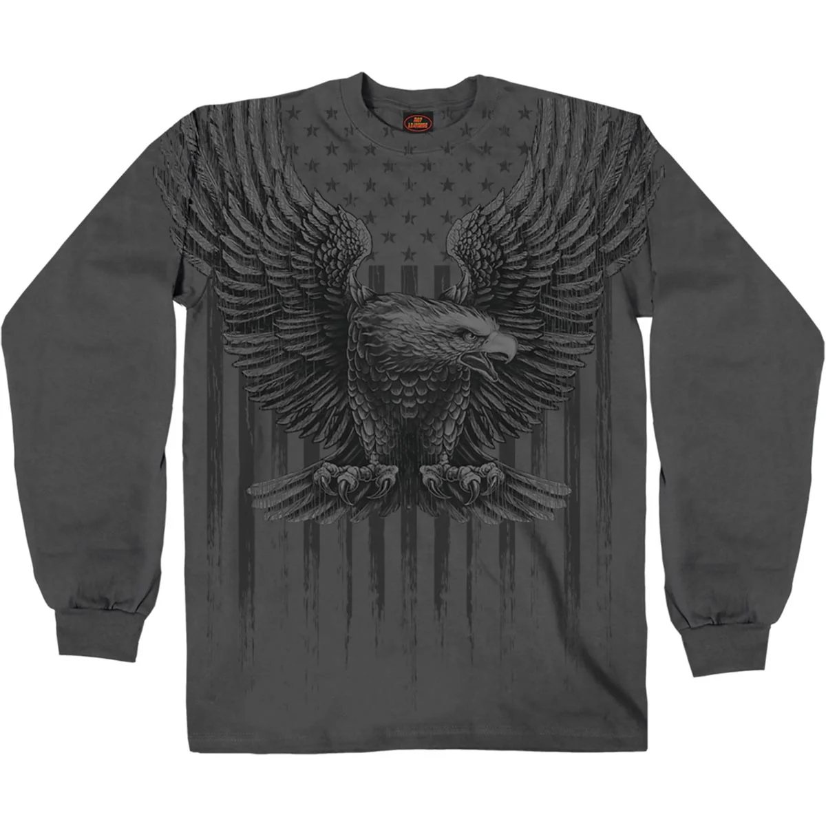 Dependable Hot Leathers GMS2524 Men’s Charcoal Up-Wing Eagle Long Sleeve T-Shirt Official