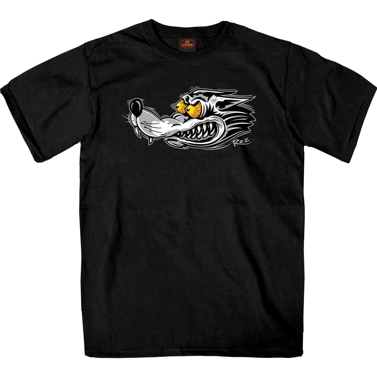 High-Grade Hot Leathers GMS1525 Men s Black Race Wolf Short Sleeve T-Shirt Effective