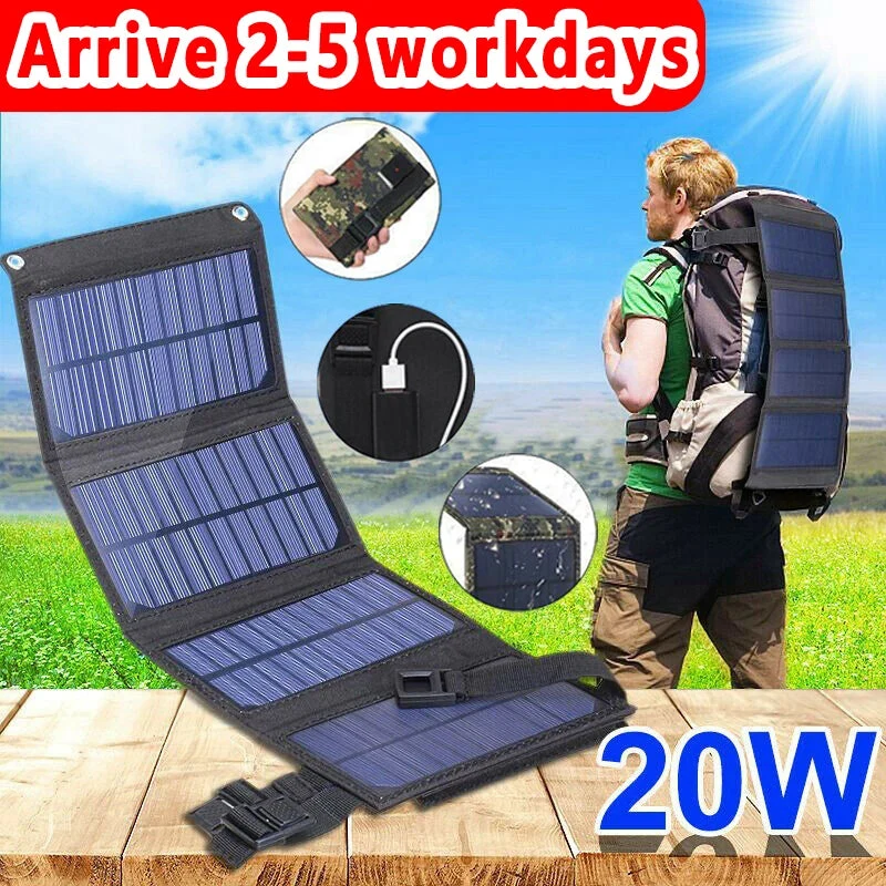 Casual Portable Foldable Solar Panel Charger – 5V USB Waterproof for Camping Outdoor Portable Foldable Solar Panel Charger – 5V USB Waterproof for Camping Outdoor Prestigious