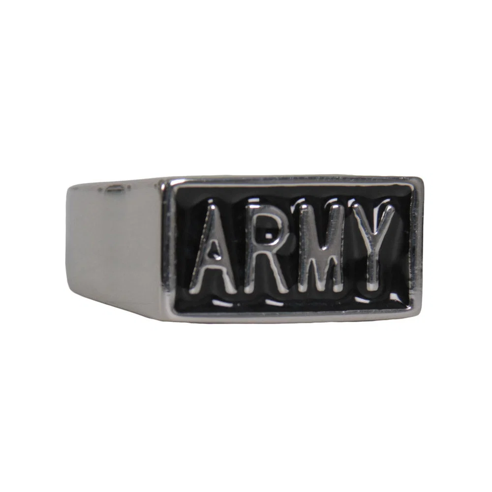 Original Design Hot Leathers JWR2137 Men’s Silver ‘Army’ Stainless Steel Ring Elegant