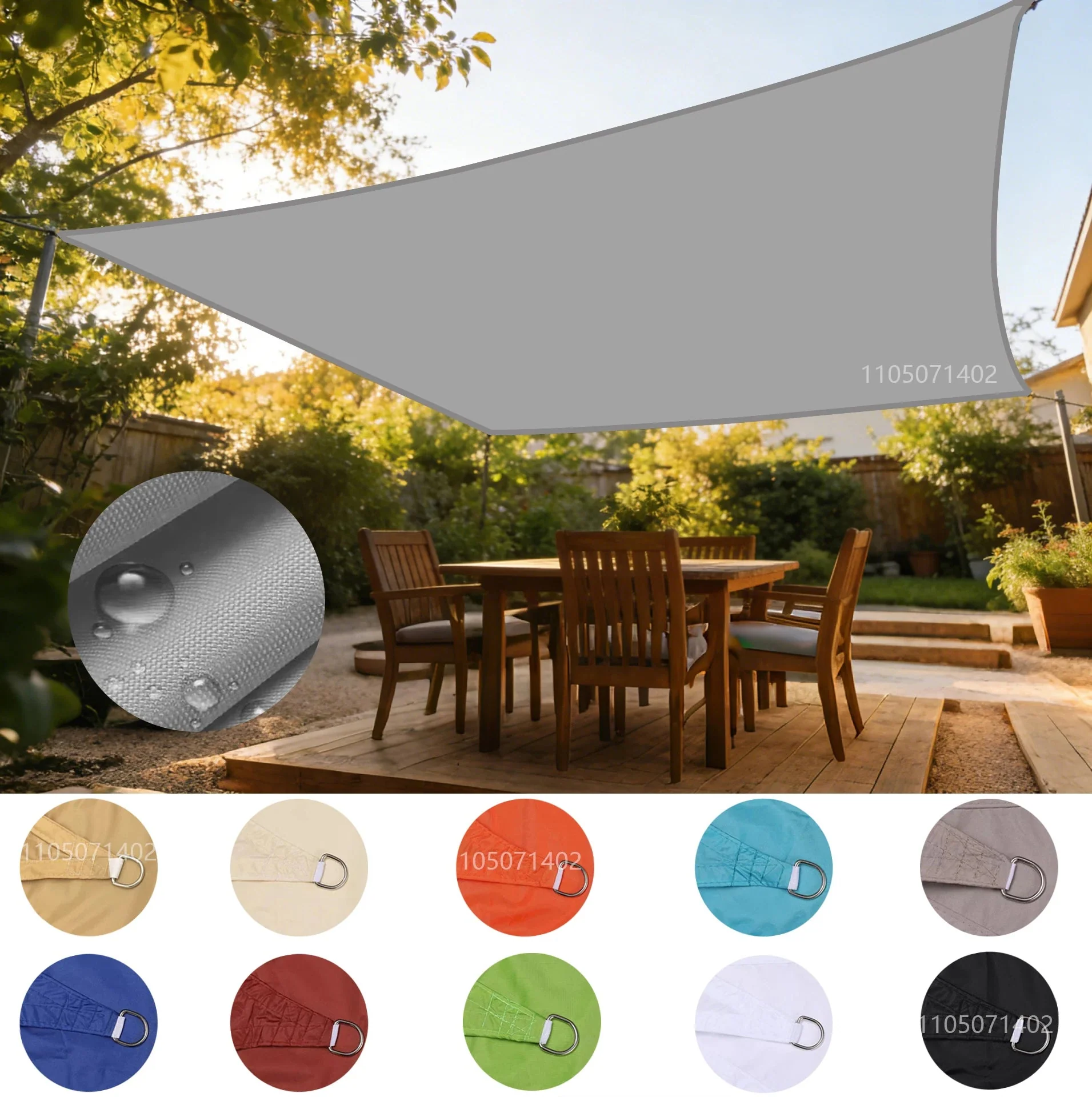 High-Quality Waterproof UV Block Sun Shade Sail D-Rings Patio Garden Soft