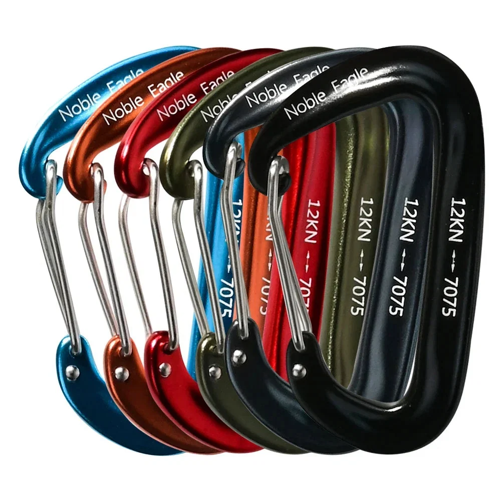 Pure 12KN Aluminium D-Ring Carabiner Set 6-Piece Camping Environmentally Friendly