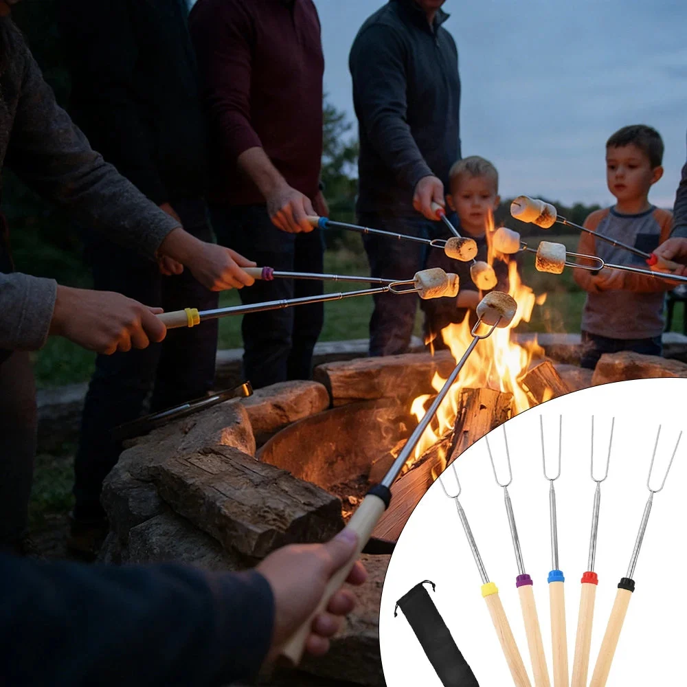 Contemporary Telescopic Marshmallow Roasting Sticks Stainless 5pc Innovative