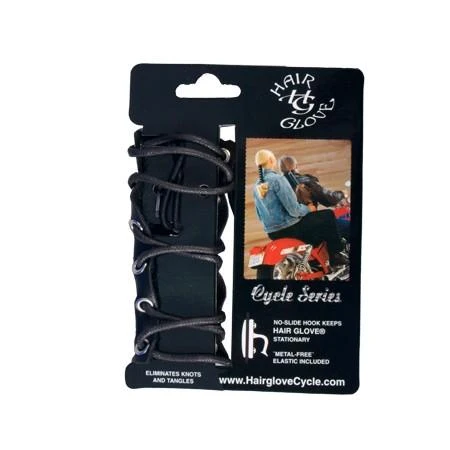 Recyclable Hot Leathers HRG2001 Black Laced 4 inch Hair Glove Green