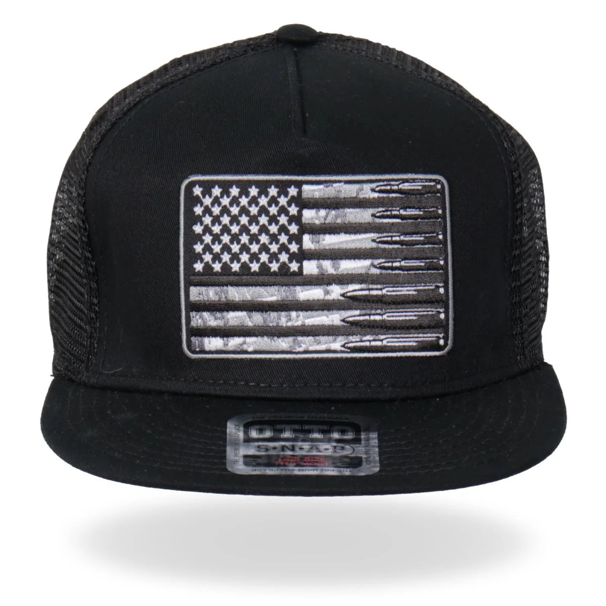High-Grade Hot Leathers GSH4004 American Flag Bullets Snap Back Hat Solid