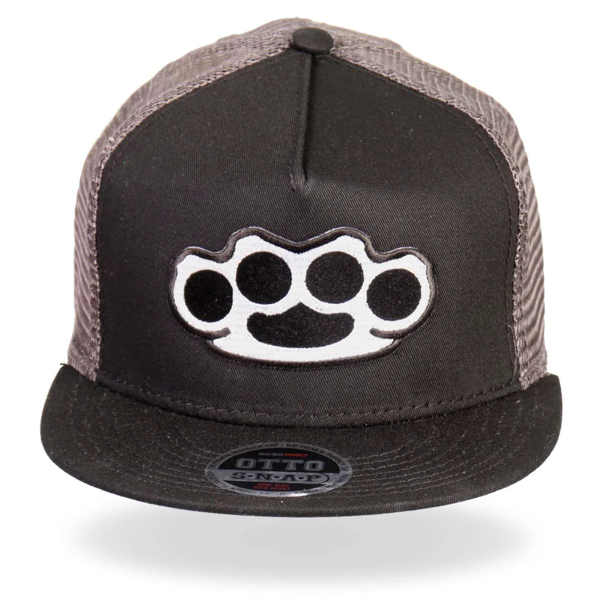 World-Class Hot Leathers GSH4003 Brass Knuckles Hardcore Snap Back Hat Safe