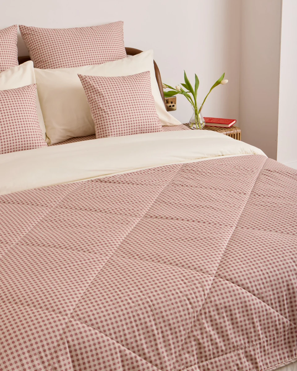 Specialty Foxford Poppy Reversible Gingham Quilt Secure