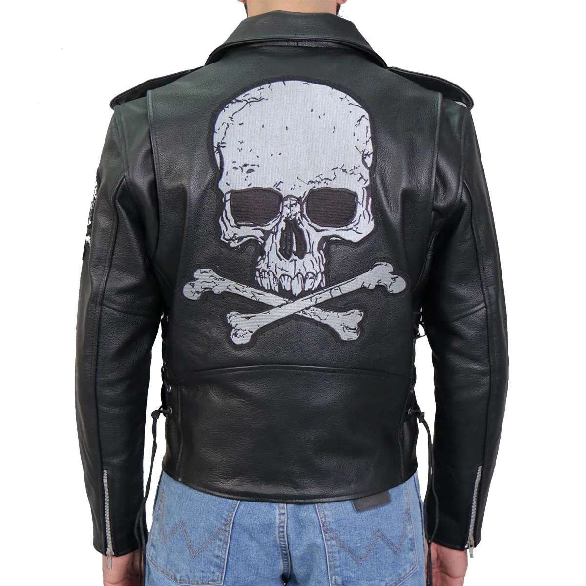 Proven Hot Leathers Men’s Bone Riot Leather Motorcycle Jacket – JKM2001BONE RIOTBONE RIOT Soft