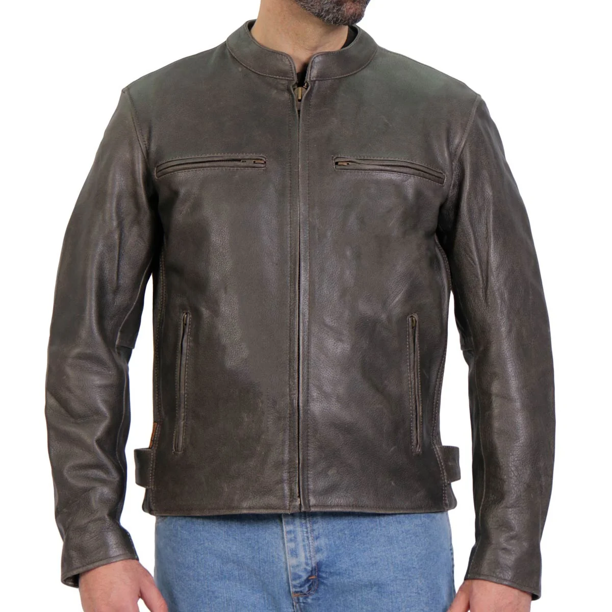 Durable Hot Leathers Men’s Dustbound Leather Motorcycle Jacket – JKM1029 DUST BOUND Top-Quality