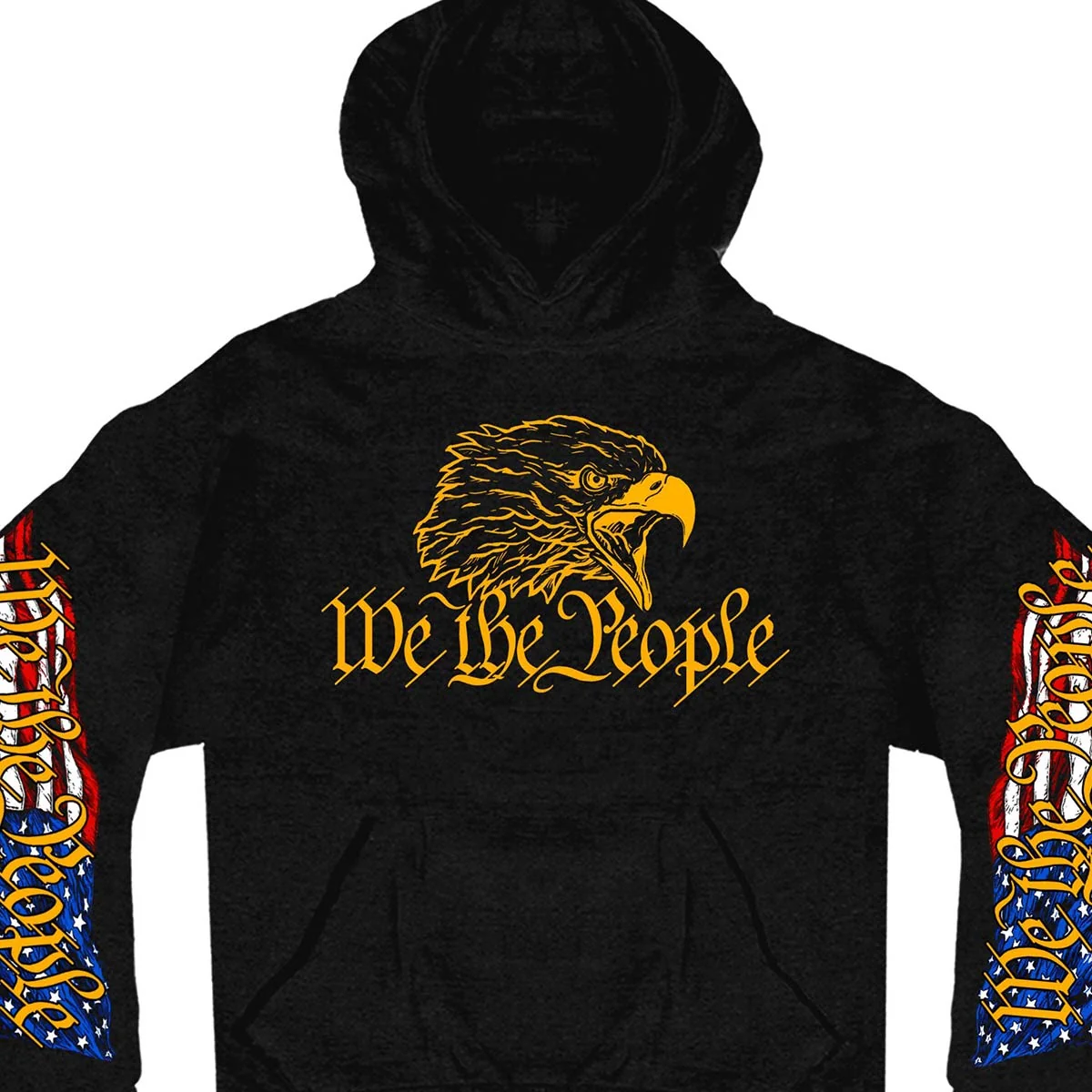 Fine Hot Leathers GMS4485 Men s Black We the People Hoodie with Pocket Effective