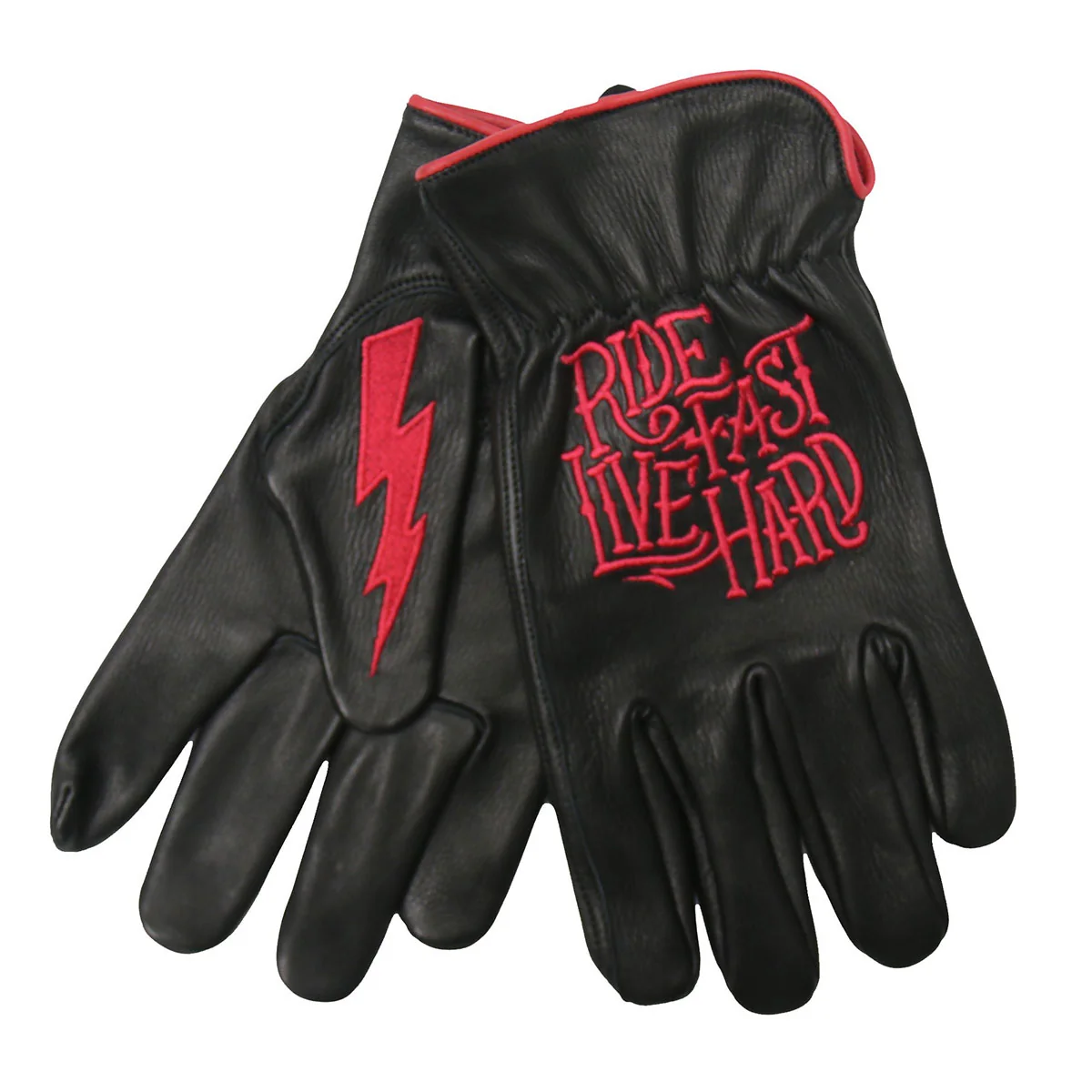 Casual Hot Leathers GVD2002 Uni-Sex Black ‘Bolt’ Deer Skin Leather Gloves Soft