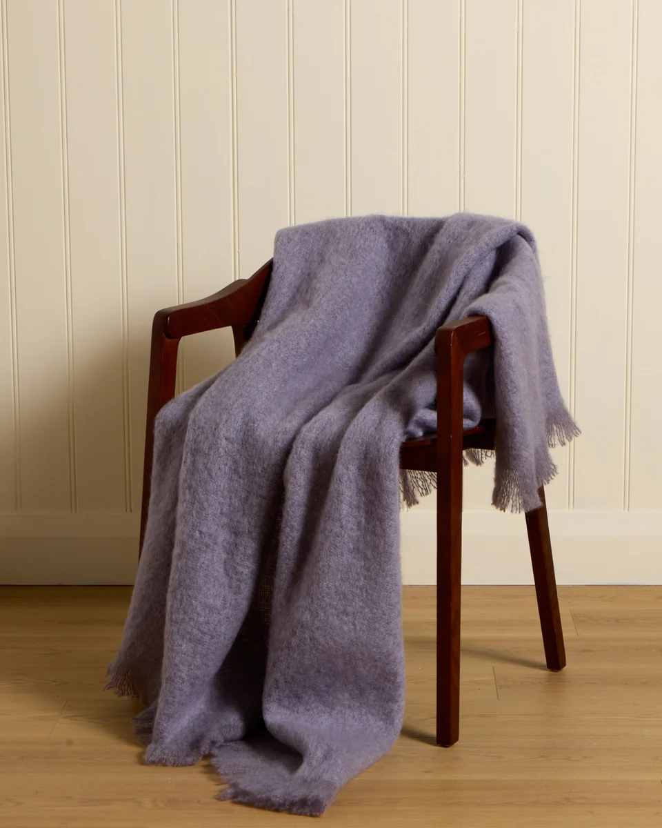 Soft Foxford Dusky Haze Mohair Throw Fashionable
