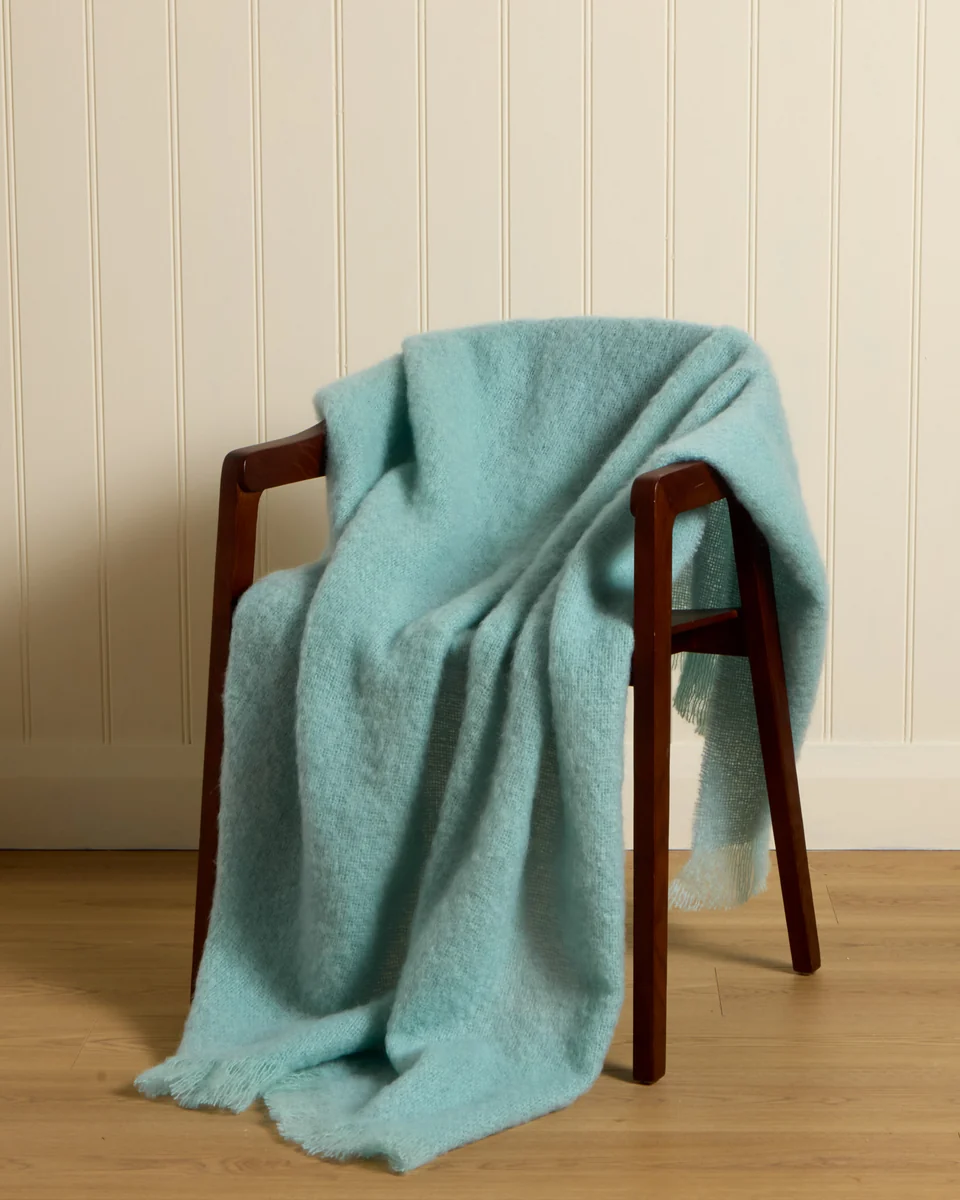 Exclusive Foxford Sea Breeze Mohair Throw Carefully Designed
