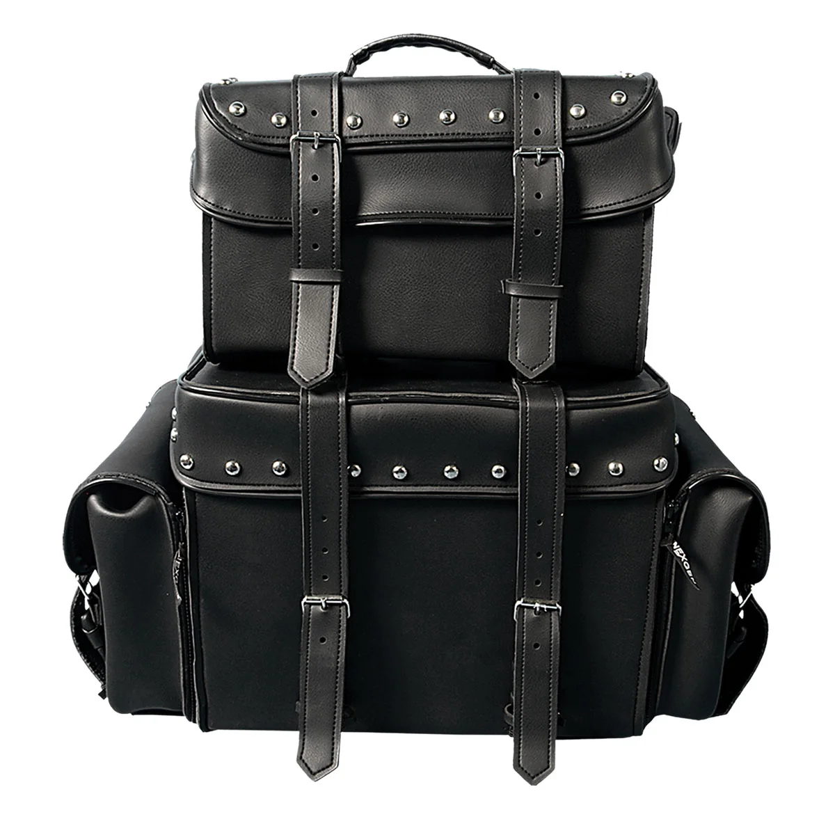 Minimalist Hot Leathers TRA1007 2 Piece PVC Waterproof Studded Travel Bag 21X23X11 Refined