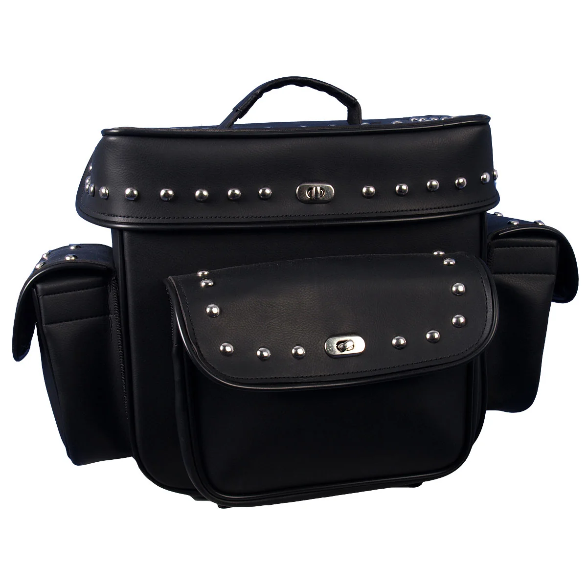 Luxury Hot Leathers TRB1005 Motorcycle PVC Waterproof Studded Travel Bag 13X13X7 Sophisticated