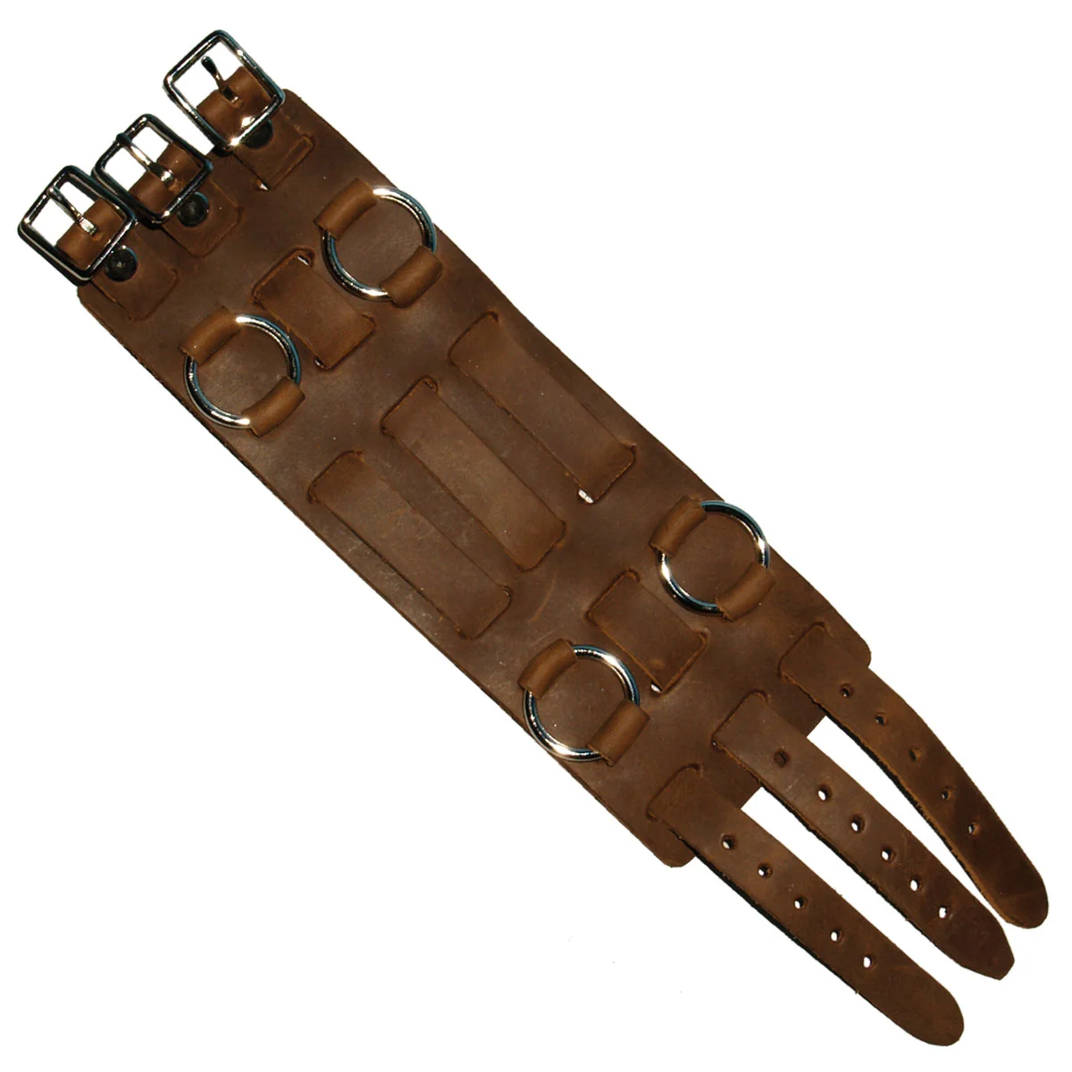 Practical Hot Leathers WTB1002 2.5 3-Strap Brown Leather Watchband Sophisticated