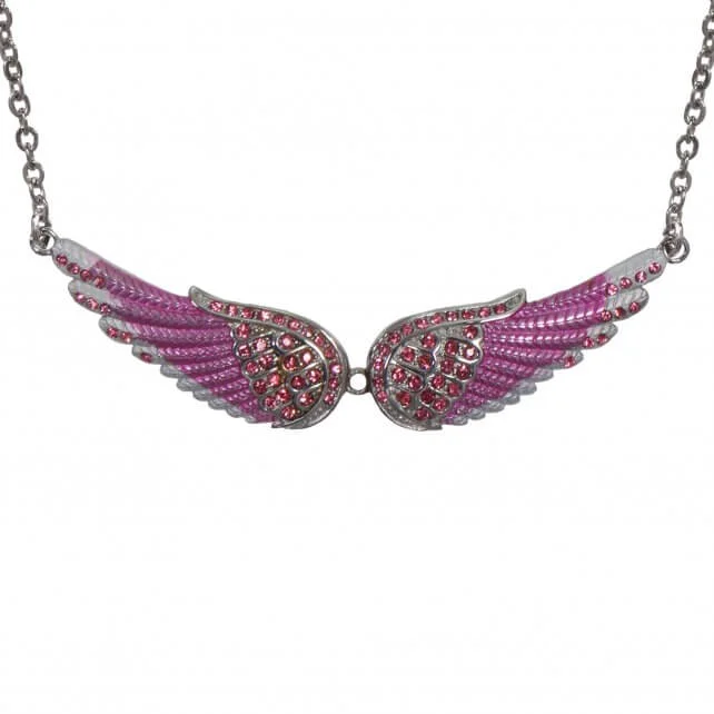 Consistent Hot Leathers JWN1006 Pink Angel Wings Necklace Sustainable
