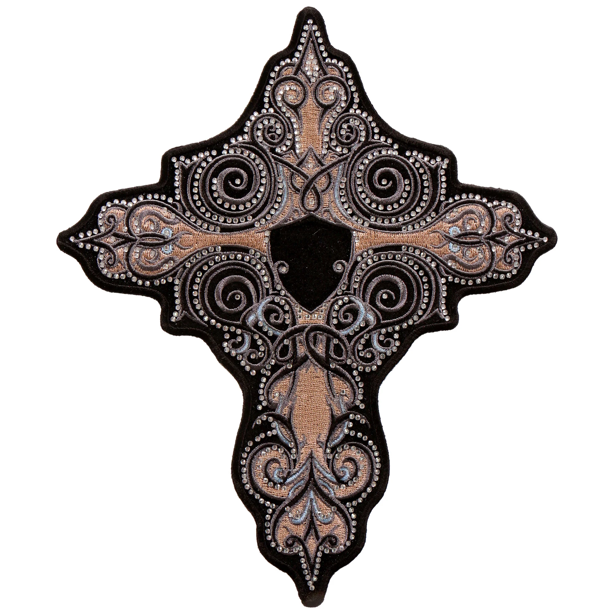 Classic Hot Leathers PPA9737 Rhinestone Cross 8 x9 Patch Innovative