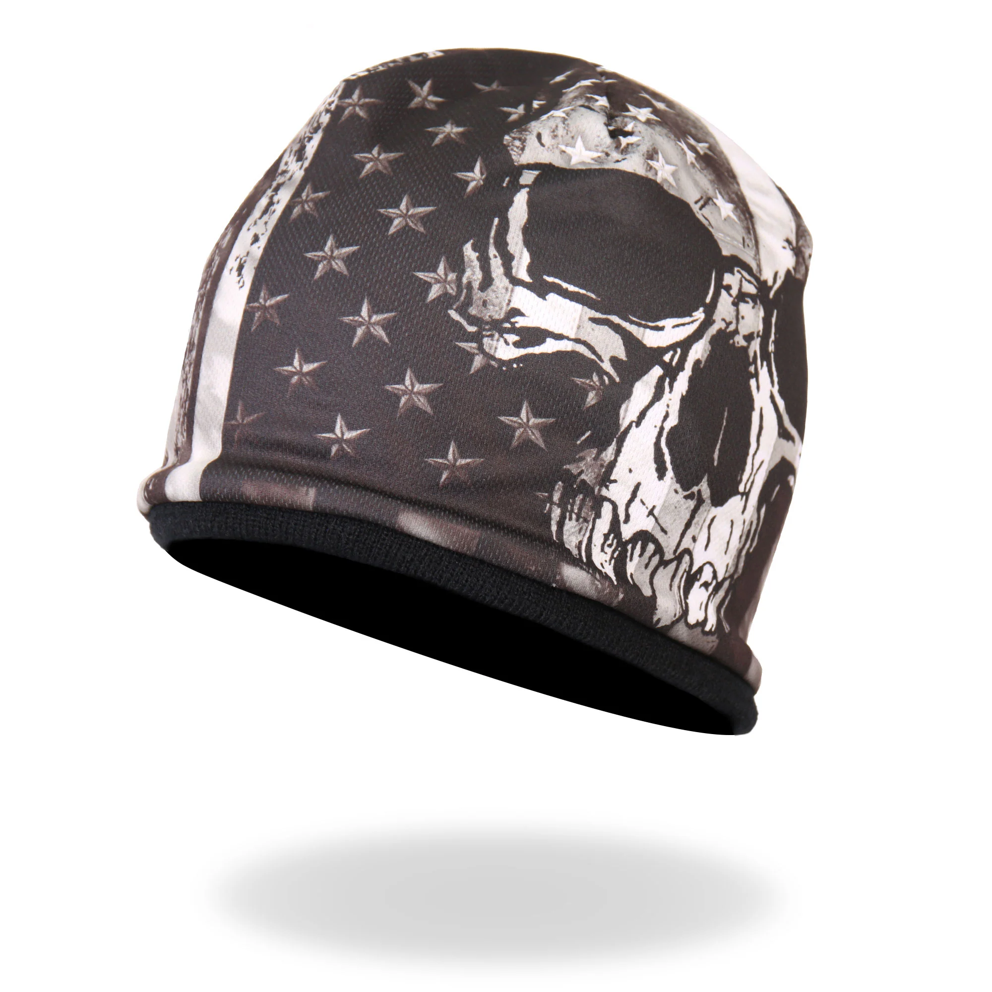 Reusable Hot Leathers KHC1033 Flag Skull Sublimated Beanie Functional