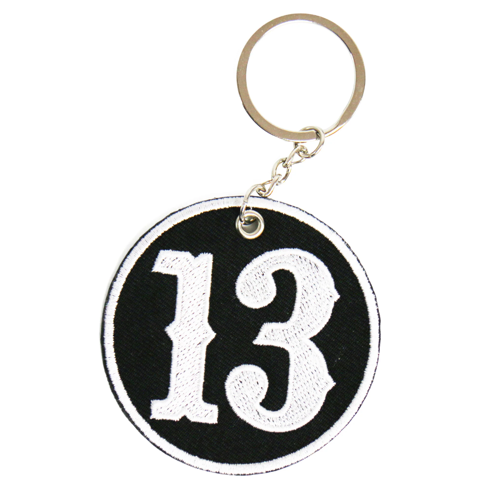 Fashionable Hot Leathers KCH1043 Circle 13 Embroidered Key Chain Exceptional