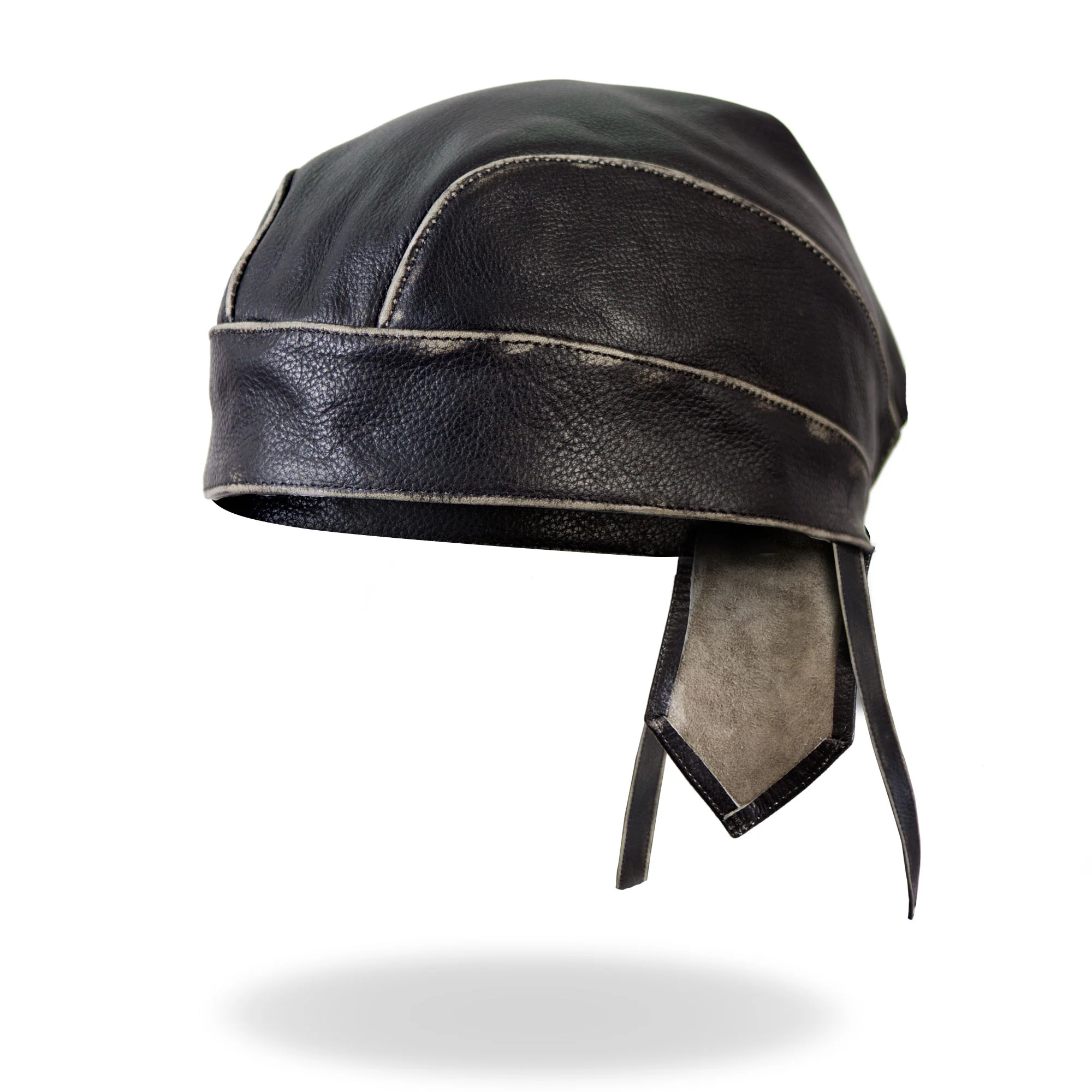 Modern Hot Leathers HWL1009 Grey Rub-Off Seam Leather Headwrap Verified