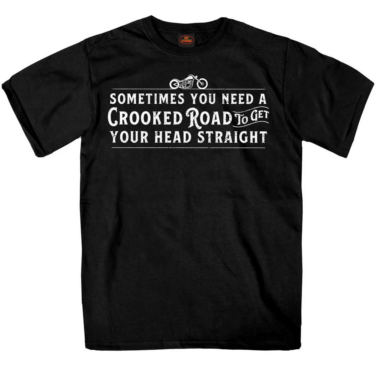 Traditional Hot Leathers GMS1438 Men s Crooked Road Short Sleeve Black T-Shirt Specialty