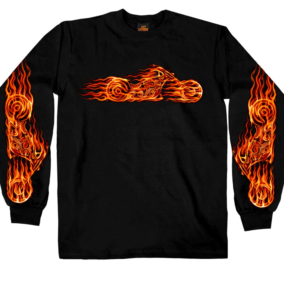 Original Design Hot Leathers GMS2070 Men s Hell Bike Long Sleeve Black Shirt Sophisticated