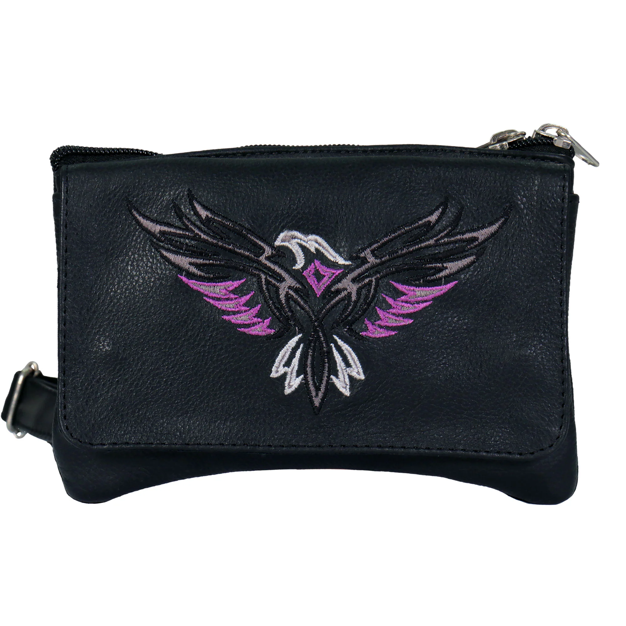 Exclusive Hot Leathers CPE2006 Tribal Eagle Embroidered Ladies Clip Pouch Purse-8 X5 X1 Premium Material