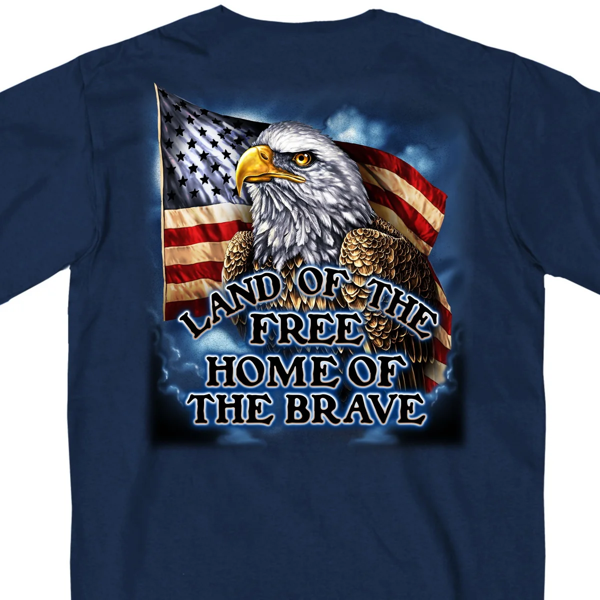 Superior Hot Leathers GMD1420 Men’s ‘Land of the USA Proud Eagle’ Navy Blue T-Shirt Sustainable