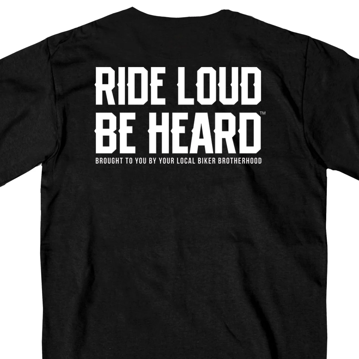 Advanced Hot Leathers GMD1399 Mens ‘Ride Loud Be Heard’ Short Sleeve Black T-Shirt Fine