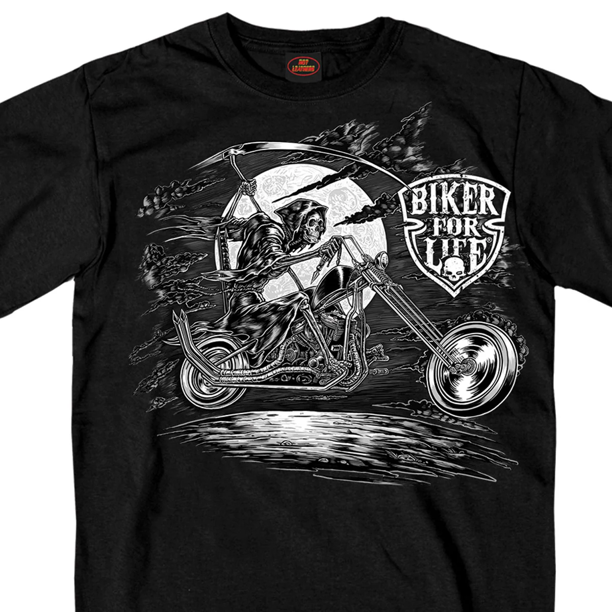 Quality Hot Leathers GMD1352 Men ‘Scroll- Bikers for Life’ Double Sided Black T-Shirt Organic
