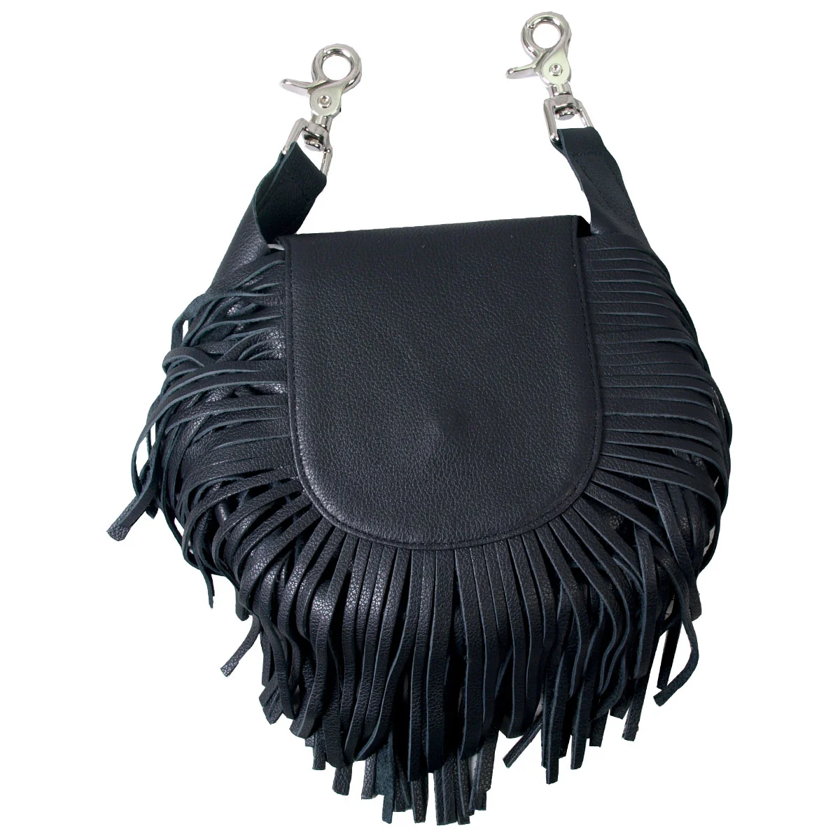 Recyclable Hot Leathers CPF4002 Ladies Leather Clip Pouch with Fringe Expertly Made