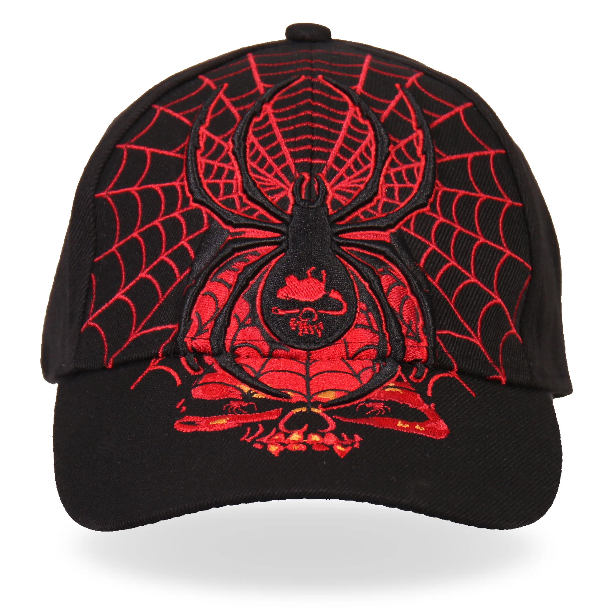 Stylish Hot Leathers BCA1014 Black Widow Ball Cap Detailed