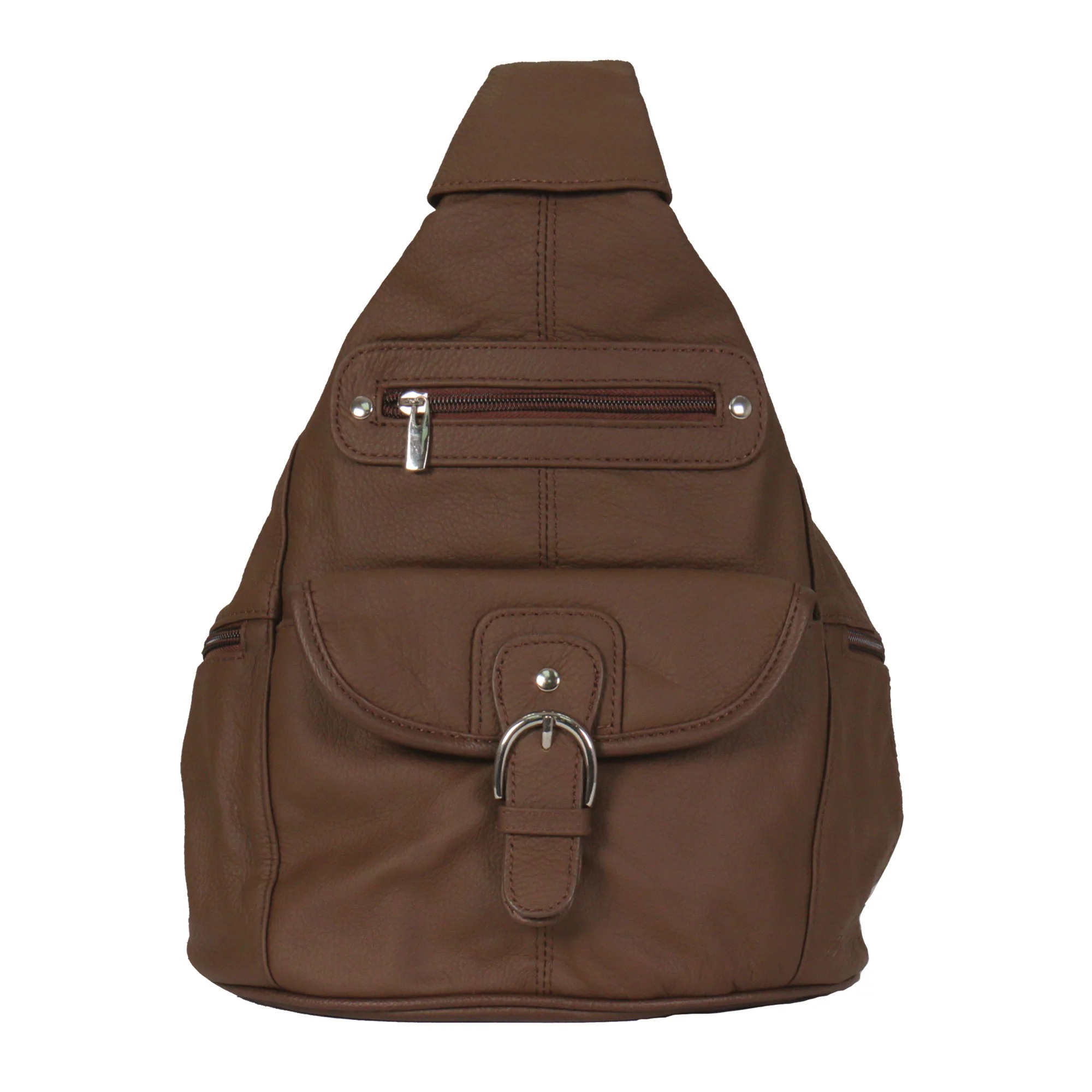 Smart Hot Leathers BPA1017 Brown Leather Backpack Purse Detailed