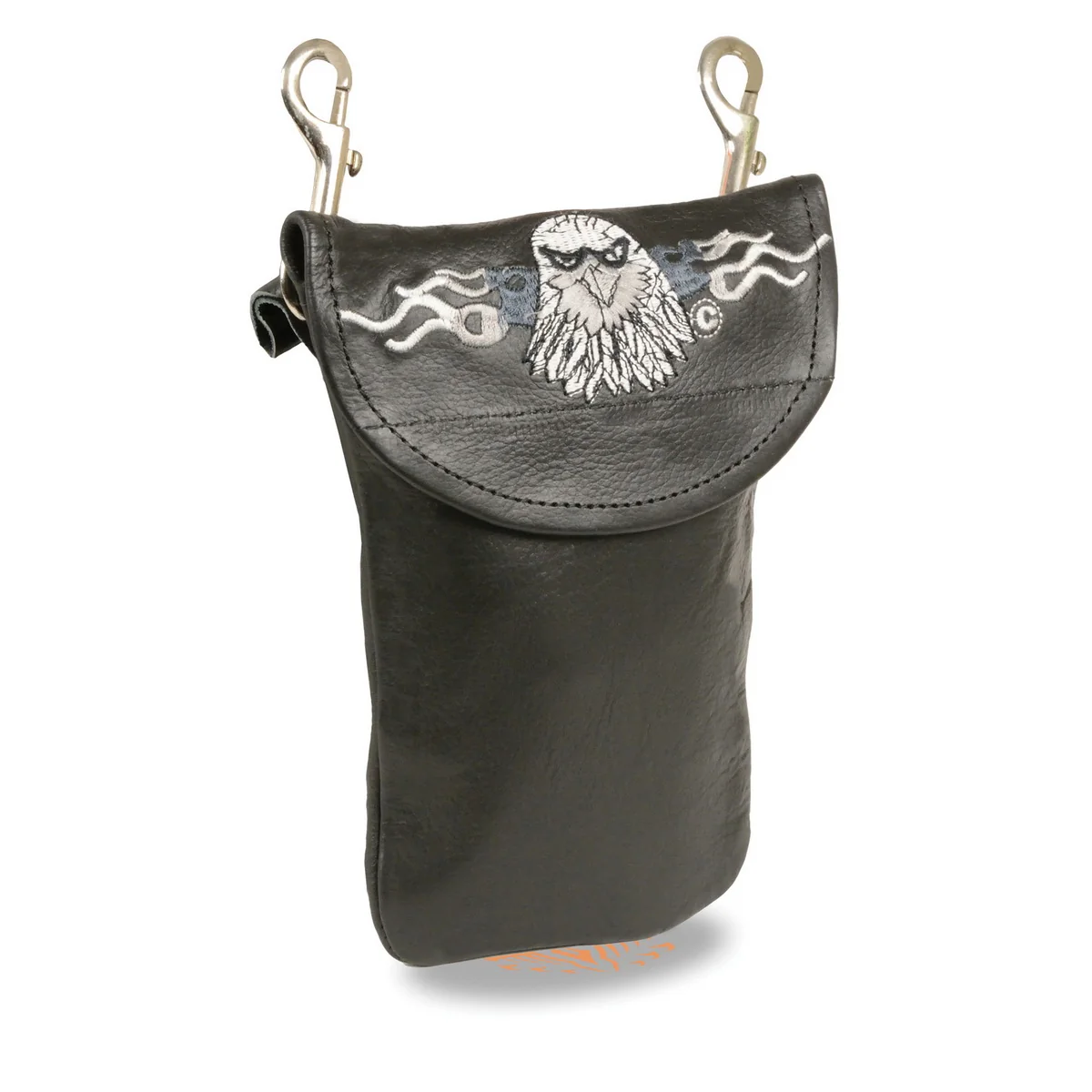 Luxury Milwaukee Leather SH506E Unisex Leather Belt Bag with Eagle Head Embroidery Smart