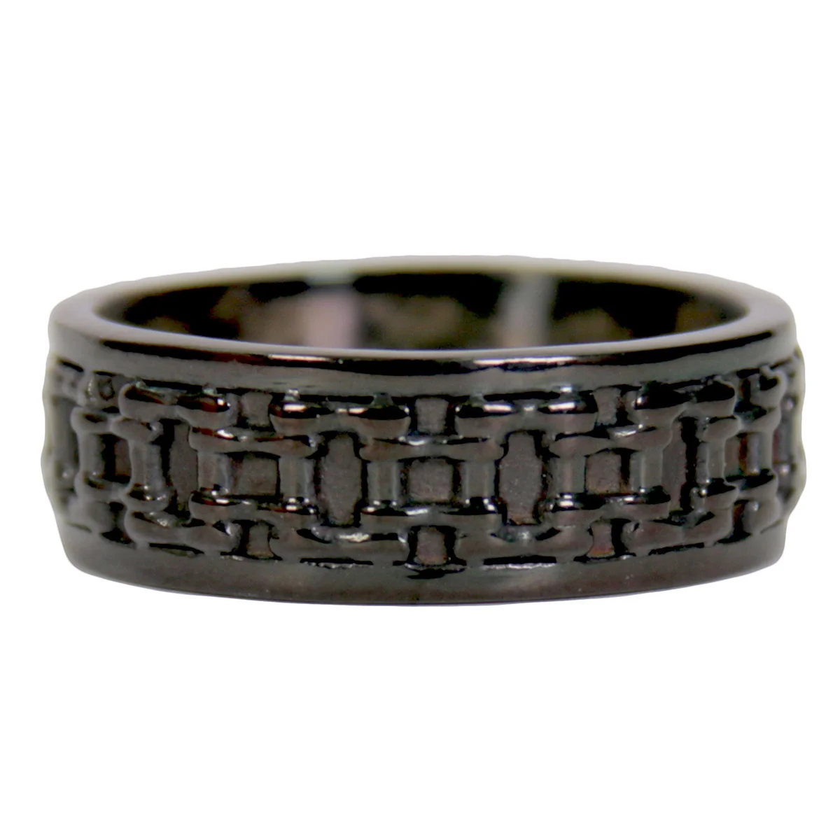 Top-Quality Hot Leathers JWR2139 Men’s Black ‘Bike Chain’ Stainless Steel Ring Casual