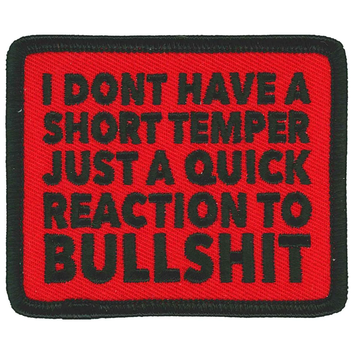 Clean Hot Leathers I Don’t Have A Short Temper Patch PPL9931 Smooth