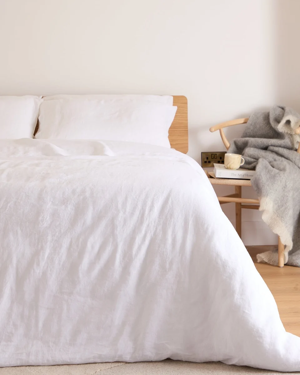 Selected Foxford White Pure Linen Duvet Set Organic