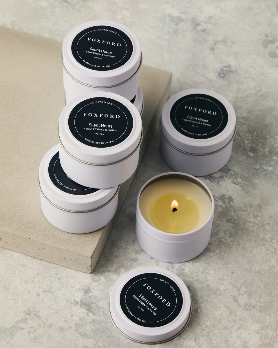 Premium Foxford Silent Hours Travel Candle 90g Convenient