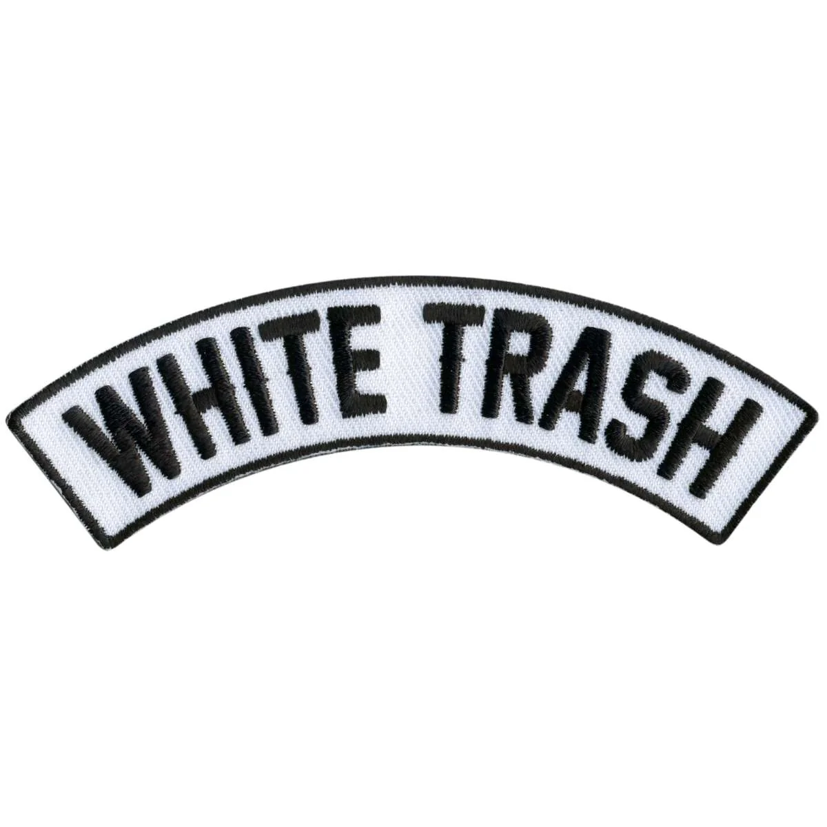 Excellent Hot Leathers White Trash 4 X 1 Top Rocker Patch PPM4210 Responsible