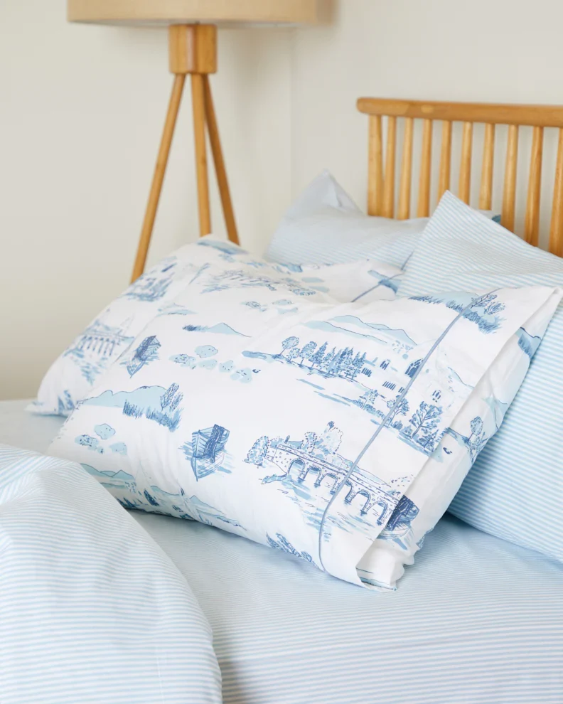 Proven Foxford Blue Toile Pillowcase Set Certified