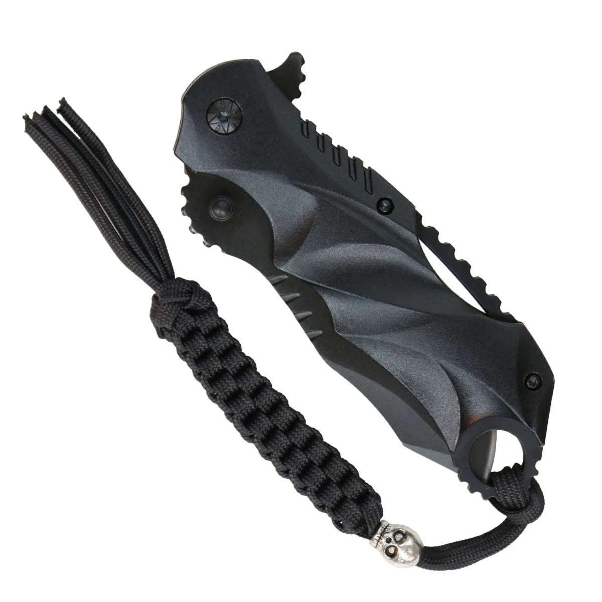 Selected Hot Leathers Black Knife with Lanyard KNA1182 Smooth