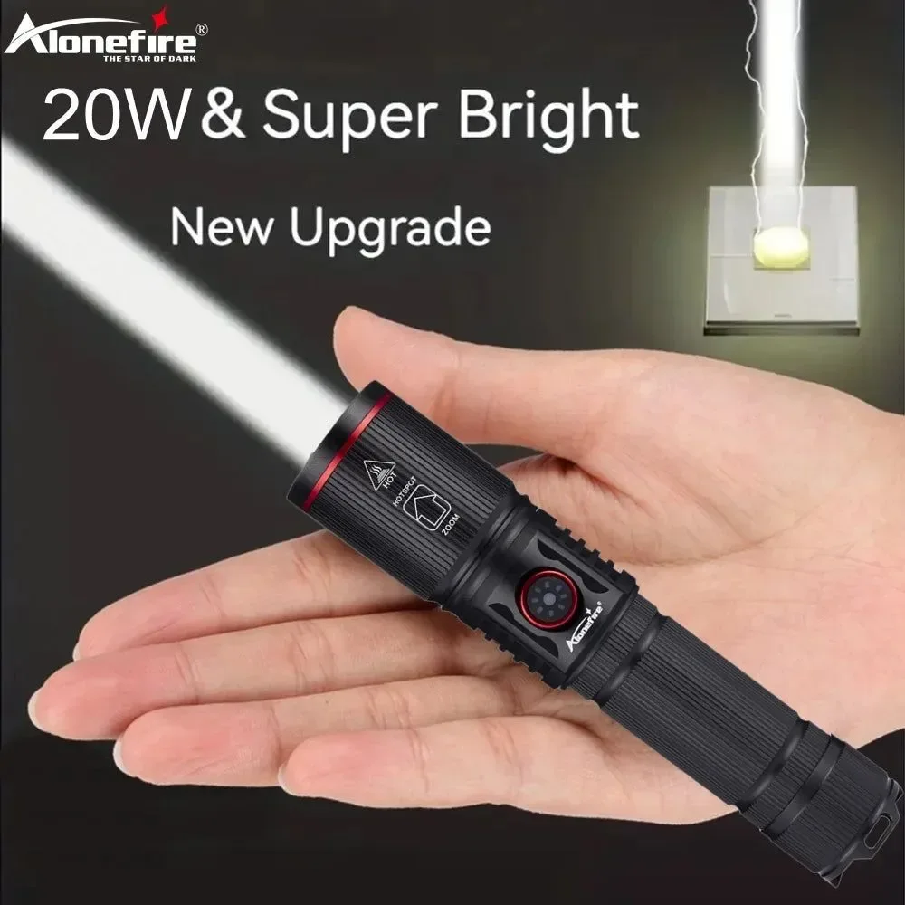 High-Grade 20W USB Rechargeable LED Flashlight – Waterproof Outdoor Torch for Camping Emergencies Optimized