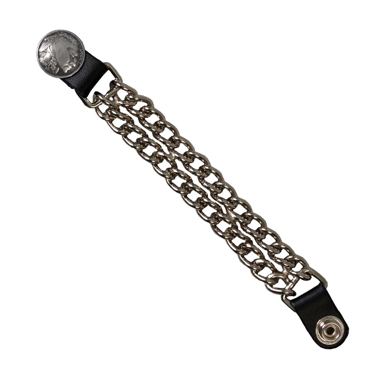 Recyclable Hot Leathers Indian Head Chain Vest Extender VXC2005 Easy-to-Use