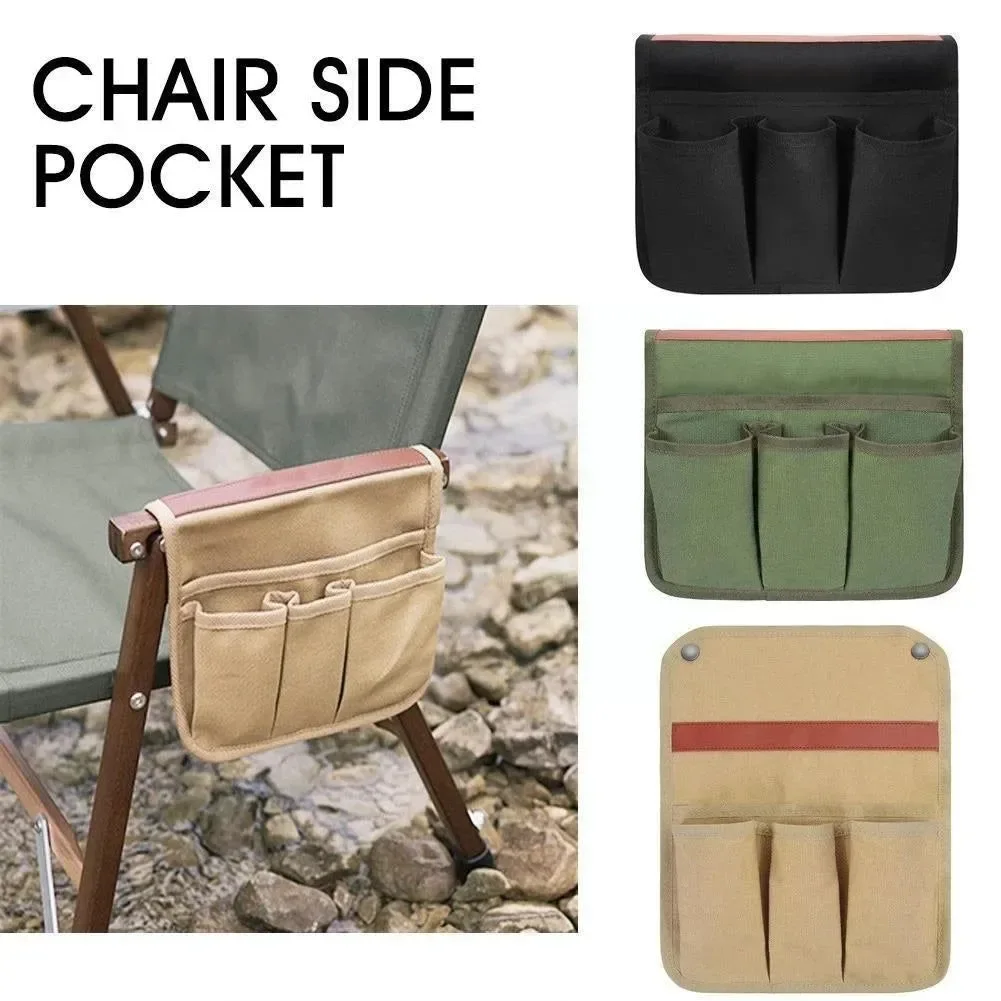 Casual Outdoor Chair Side Pocket – Armrest Hanging Bag for Camping Fishing Comfortable