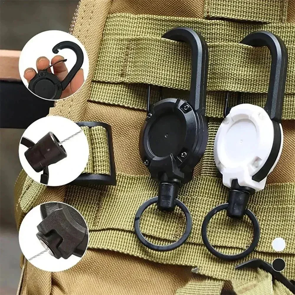 Selected Outdoor Automatic Heavy Duty Retractable Wire Rope Keychain Healthy