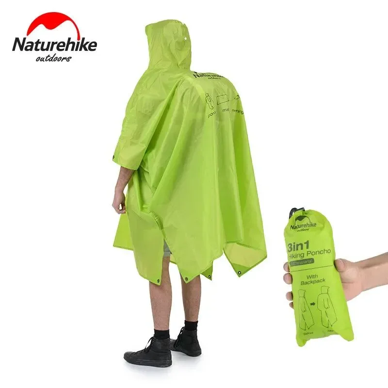 Exclusive 3-in-1 Poncho Triad Groundsheet Awning and Raincoat – Outdoor Raincoat for Mountaineering and Walking Reliable