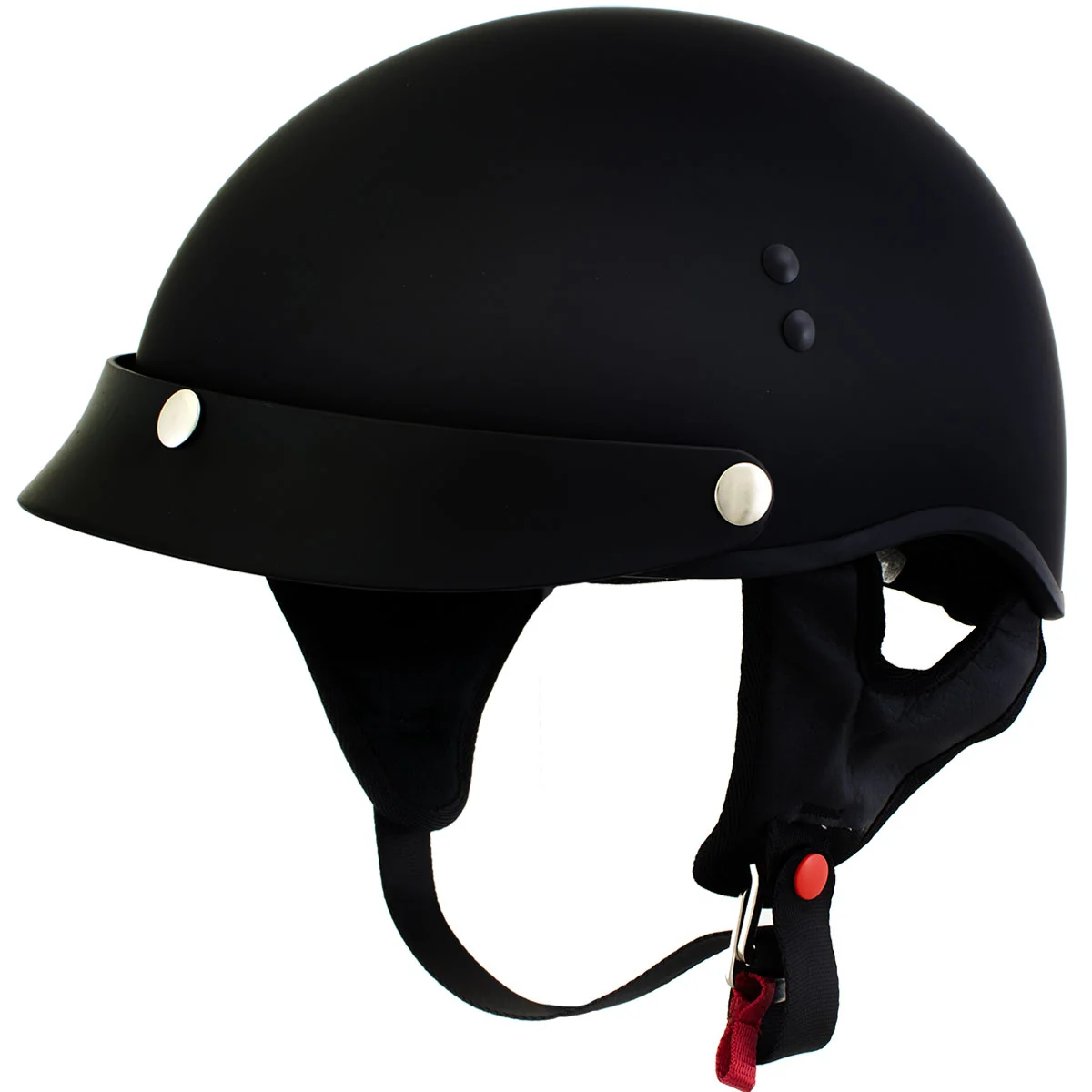 Innovative Hot Leathers HLT70 Stealth Flat Matte Black Motorcycle DOT Skull Cap Classic Half Helmet Sophisticated